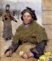 Flora The Gypsy Flower Seller modern peasants impressionist Sir George Clausen